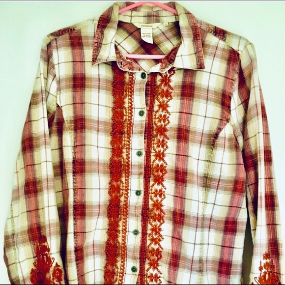 Sundance Plaid Embroidered Cotton Shirt 12 - Picture 6 of 11